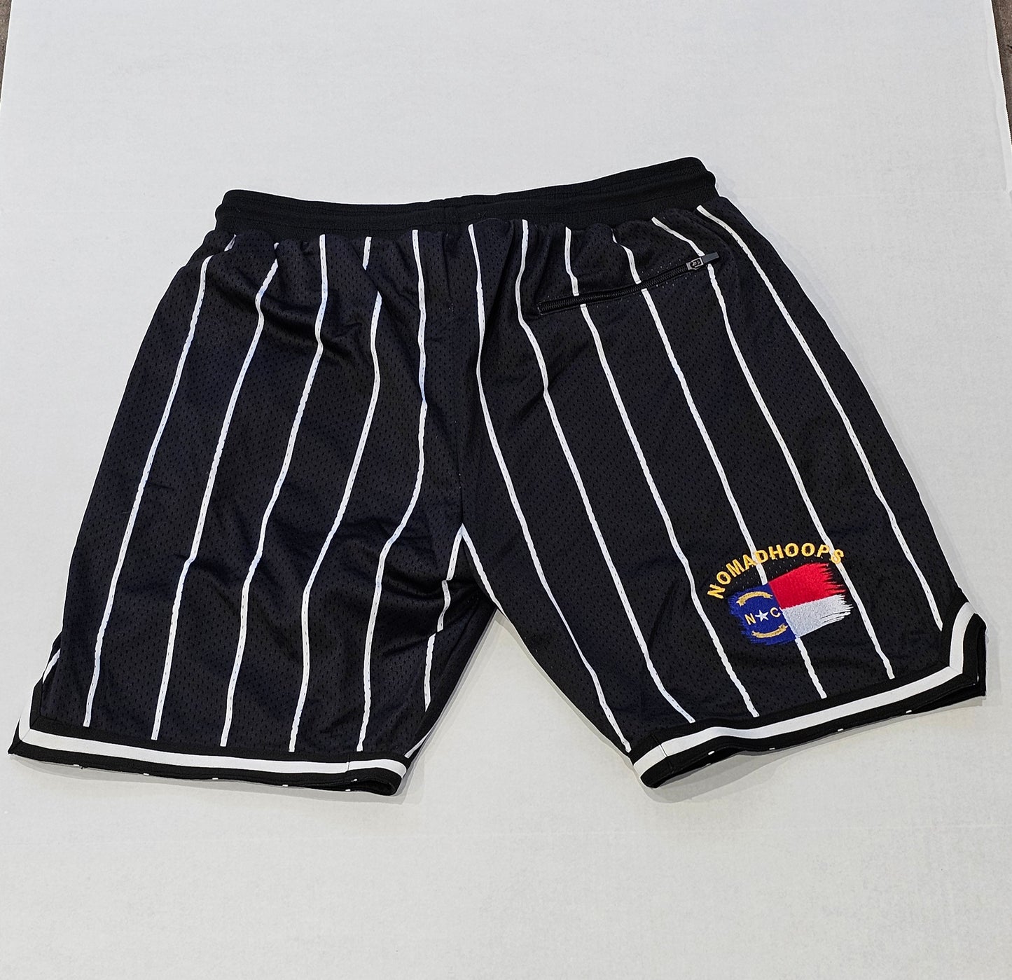Nomadhoops “Homecourt Killers” Pinstripe Black Shorts