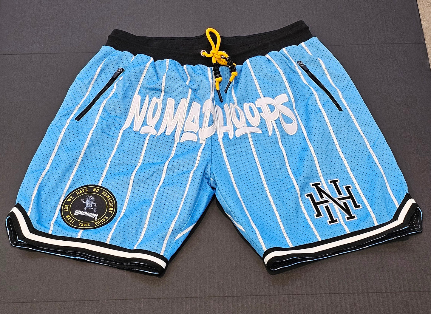 Nomadhoops “Homecourt Killers” Pinstripe Carolina Blue Shorts