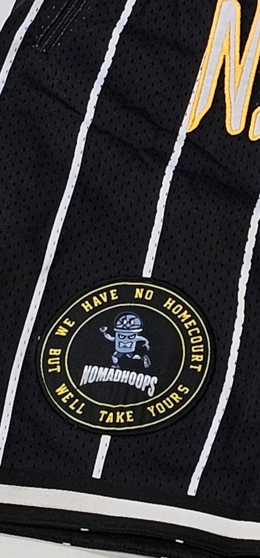 Nomadhoops “Homecourt Killers” Pinstripe Black Shorts