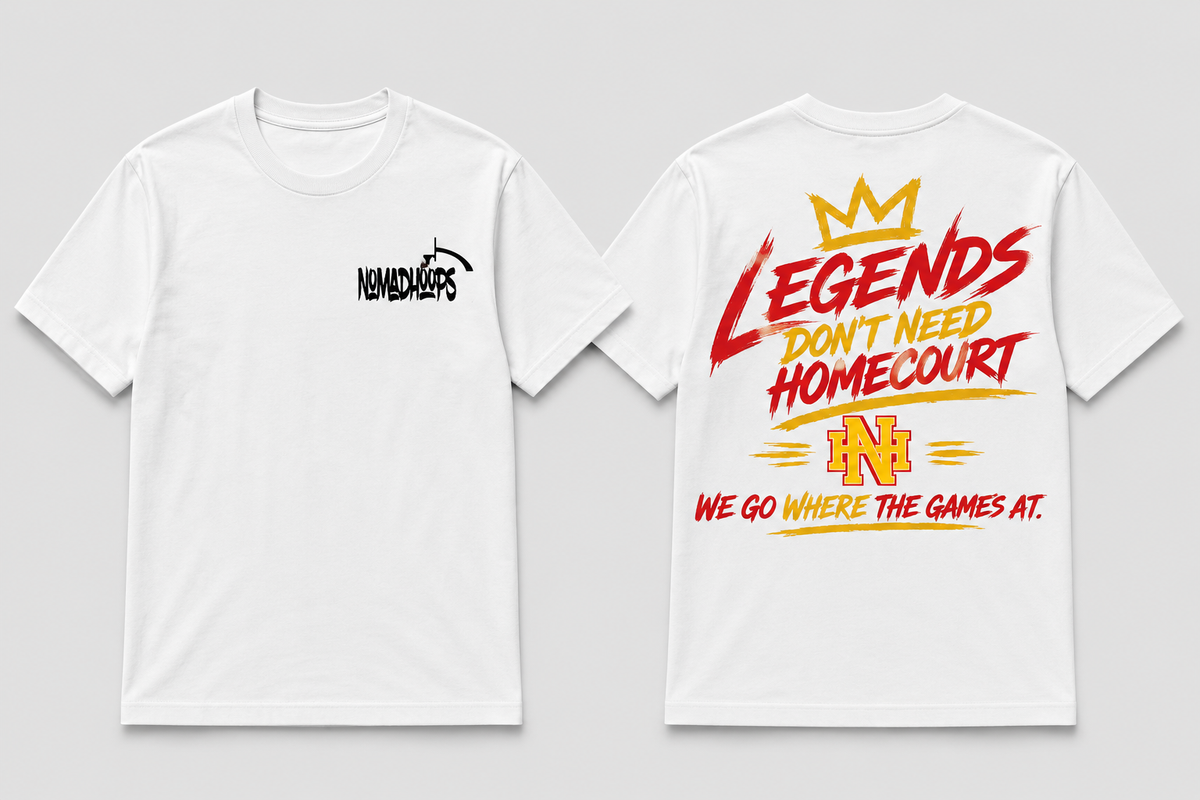 Nomadhoops™ Legends Don't Need a Homecourt Tee – Championship Red