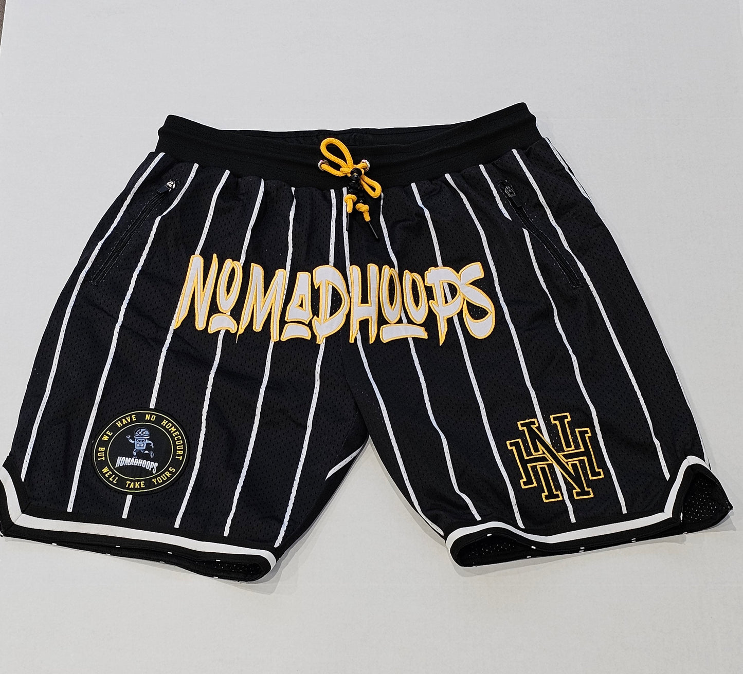 Nomadhoops “Homecourt Killers” Pinstripe Black Shorts