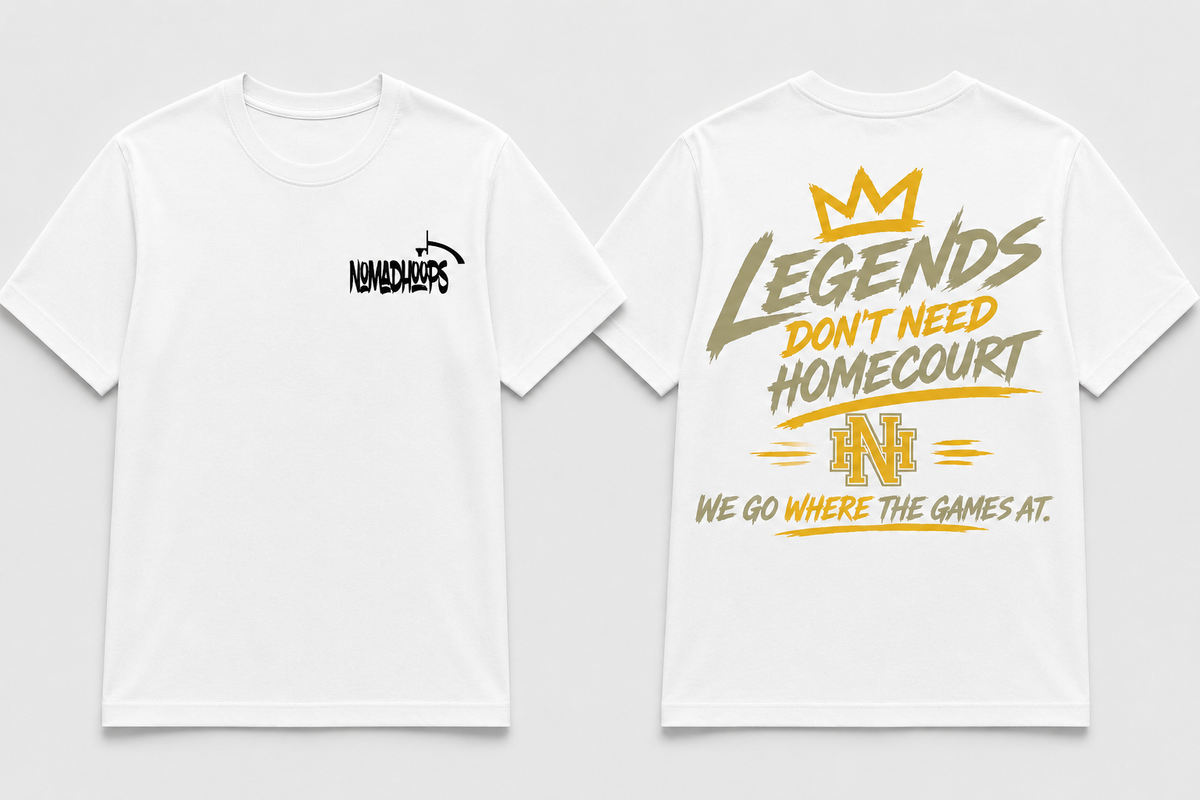 Nomadhoops™ Legends Don't Need a Homecourt Tee – Gold Rush