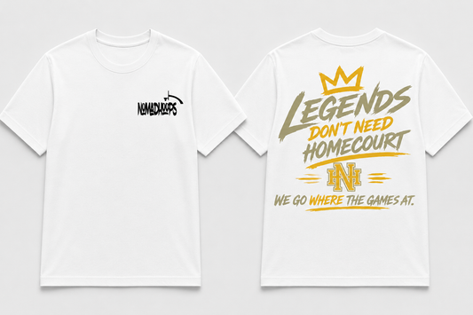 Nomadhoops™ Legends Don't Need a Homecourt Tee – Gold Rush