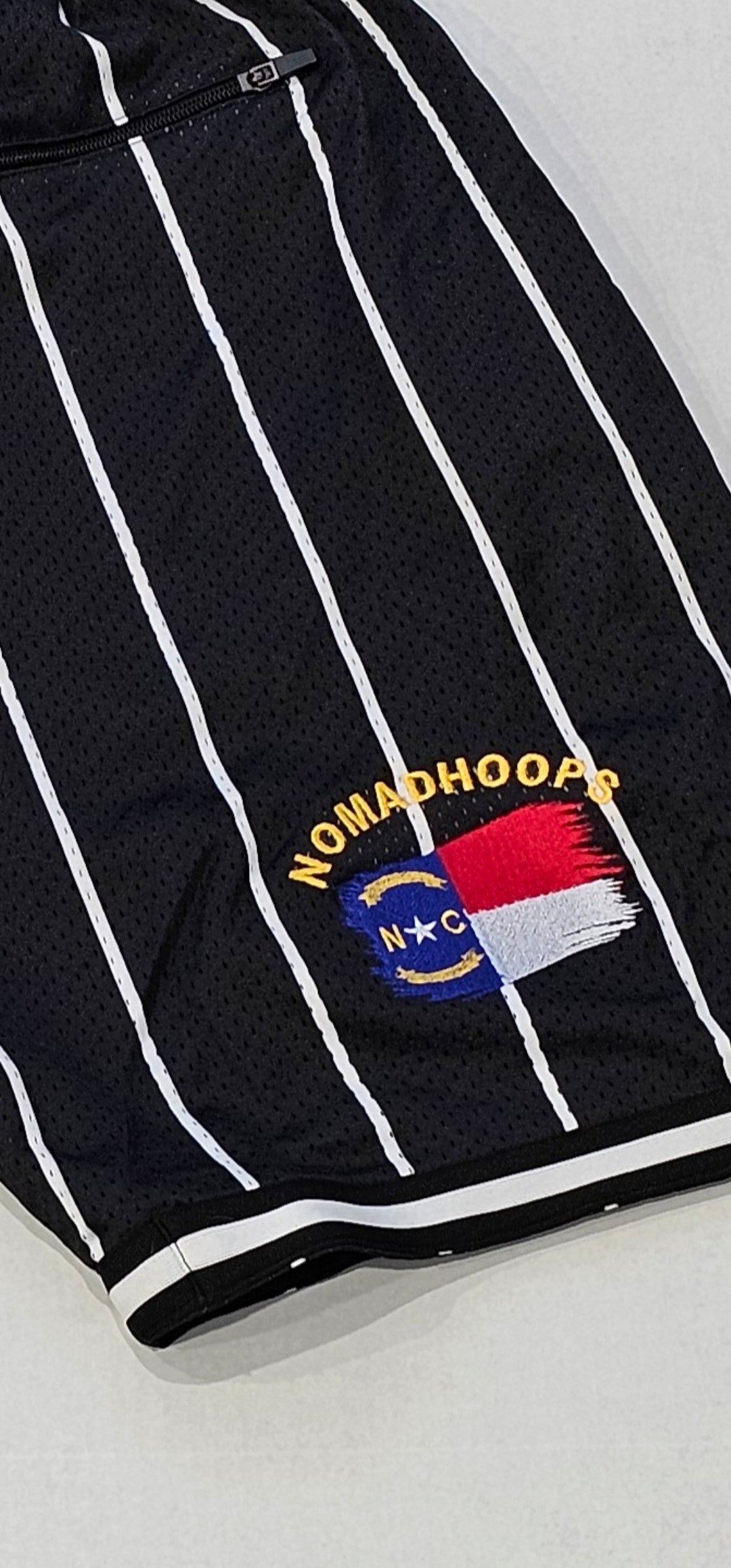 Nomadhoops “Homecourt Killers” Pinstripe Black Shorts